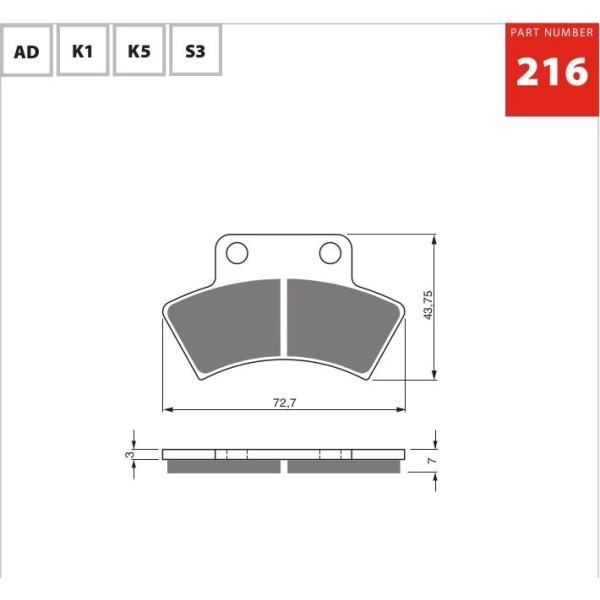 GOLDfren Motorcycle Brake Pad 700216