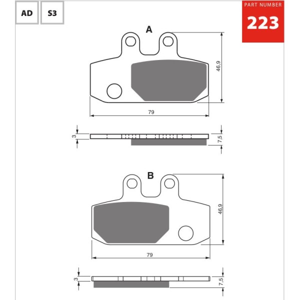 GOLDfren Motorcycle Brake Pad 700223