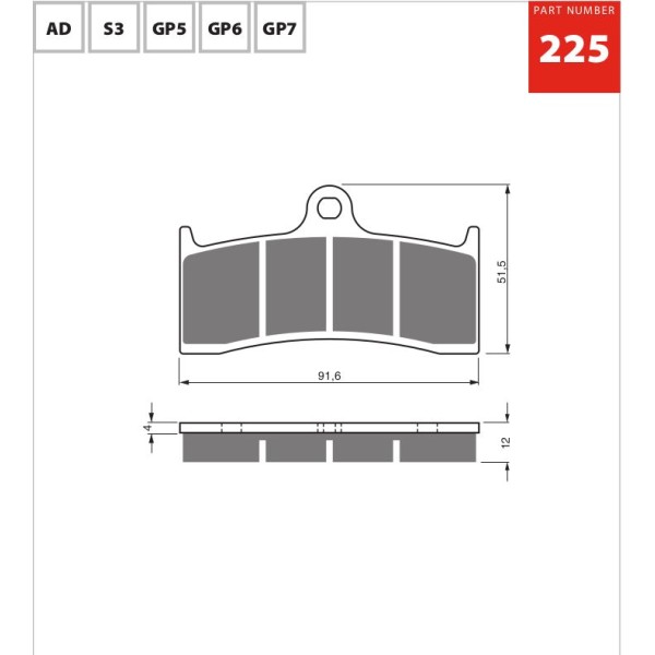 GOLDfren Motorcycle Brake Pad 700225