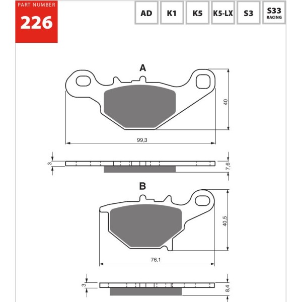 GOLDfren Motorcycle Brake Pad 700226