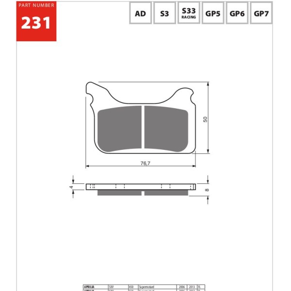 GOLDfren Motorcycle Brake Pad 700231