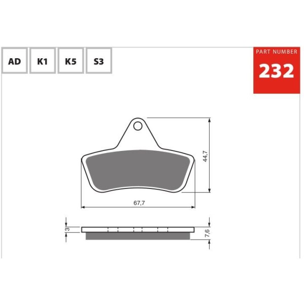 GOLDfren Motorcycle Brake Pad 700232