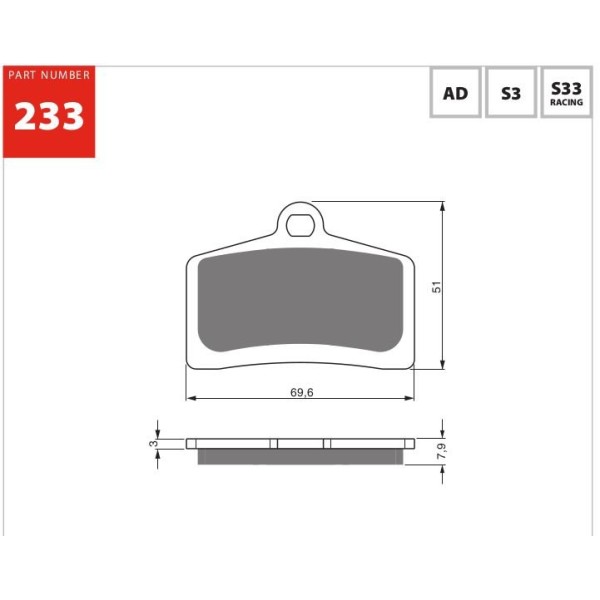 GOLDfren Motorcycle Brake Pad 700233