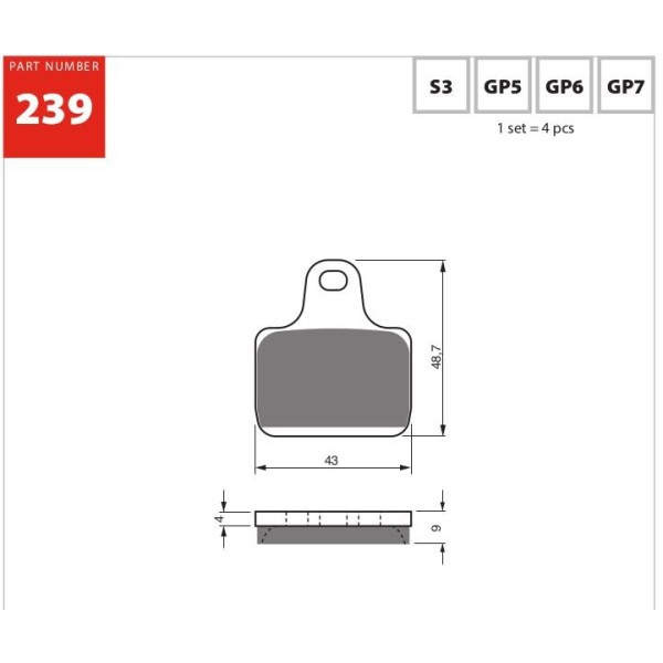 GOLDfren Motorcycle Brake Pad 700239