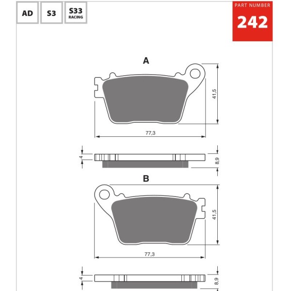 GOLDfren Motorcycle Brake Pad 700242
