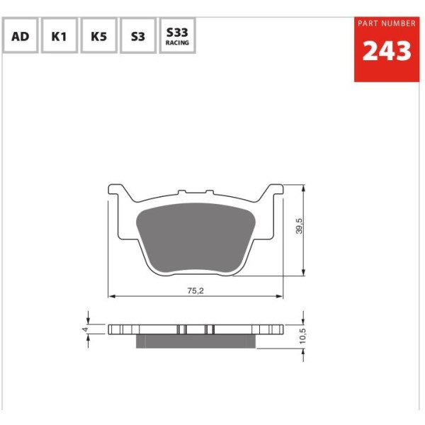 GOLDfren Motorcycle Brake Pad 700243