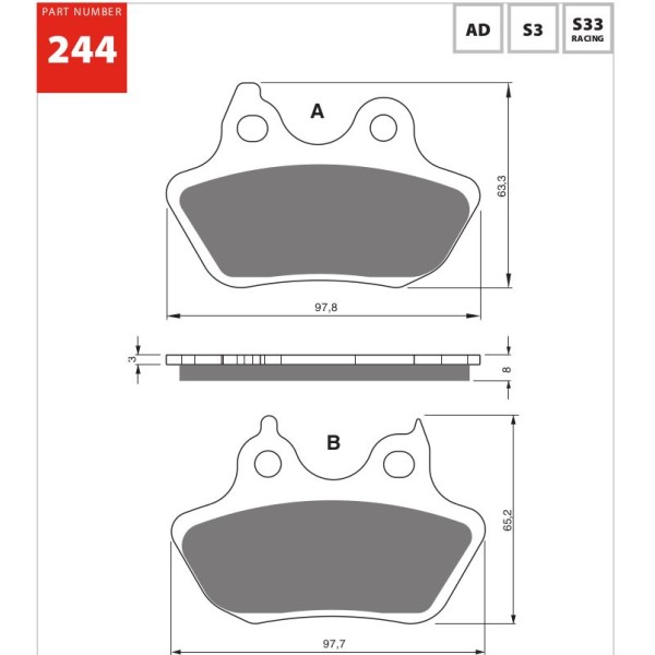 GOLDfren Motorcycle Brake Pad 700244