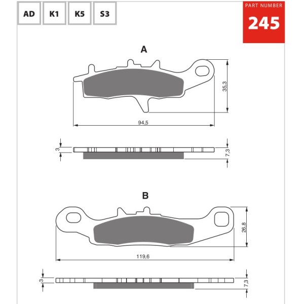 GOLDfren Motorcycle Brake Pad 700245