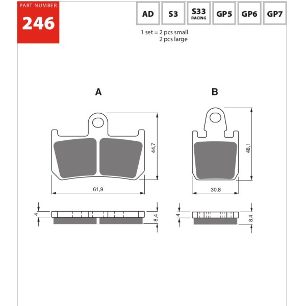 GOLDfren Motorcycle Brake Pad 700246
