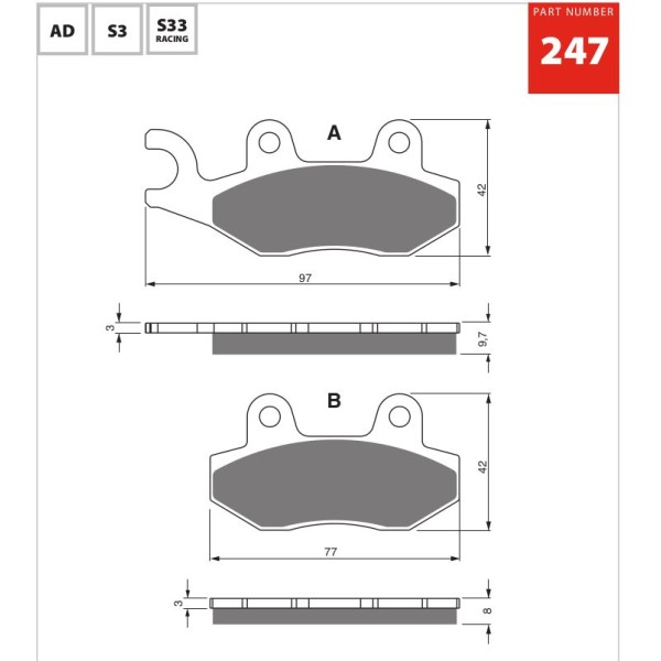 GOLDfren Motorcycle Brake Pad 700247