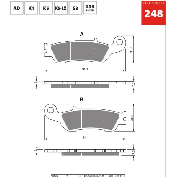 GOLDfren Motorcycle Brake Pad 700248