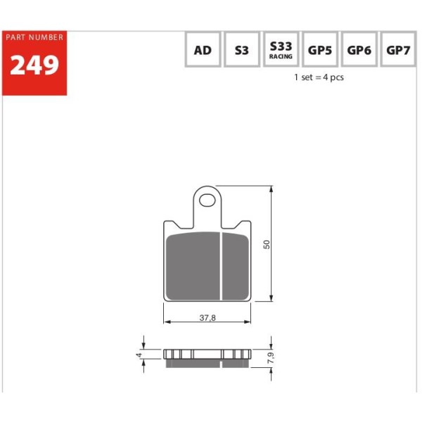 GOLDfren Motorcycle Brake Pad 700249