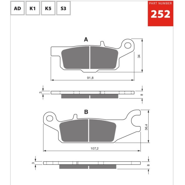 GOLDfren Motorcycle Brake Pad 700252