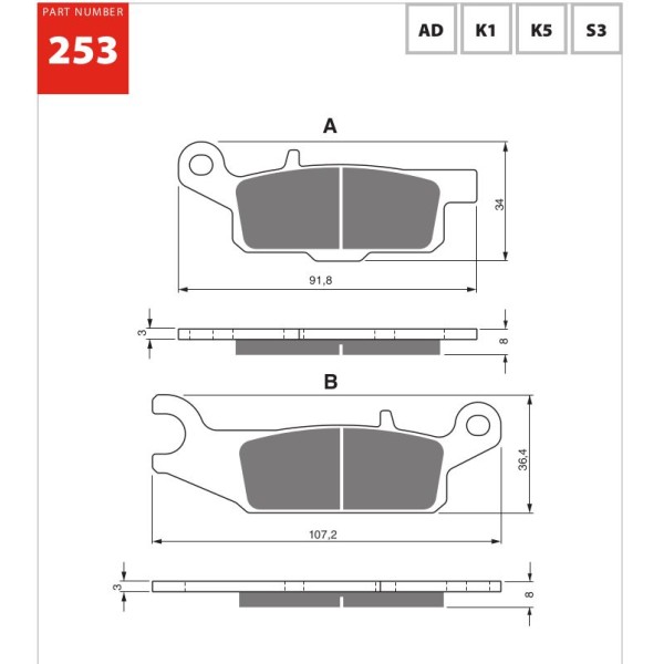 GOLDfren Motorcycle Brake Pad 700253