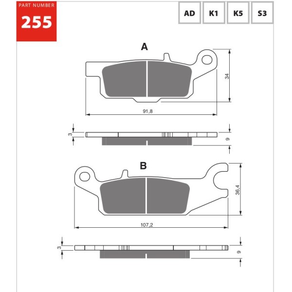 GOLDfren Motorcycle Brake Pad 700255