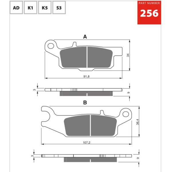 GOLDfren Motorcycle Brake Pad 700256