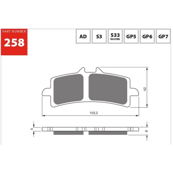 GOLDfren Motorcycle Brake Pad 700258