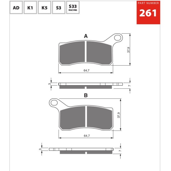 GOLDfren Motorcycle Brake Pad 700261