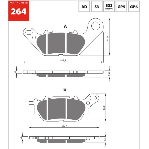 GOLDfren Motorcycle Brake Pad 700264