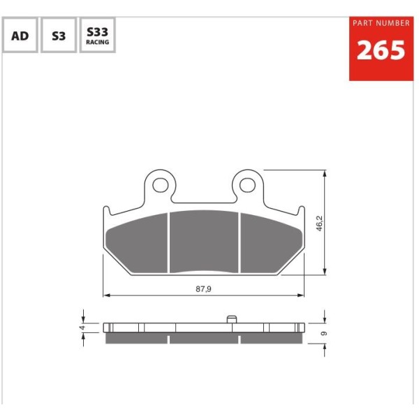 GOLDfren Motorcycle Brake Pad 700265