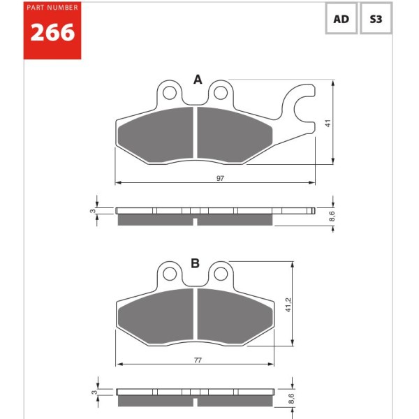 GOLDfren Motorcycle Brake Pad 700266