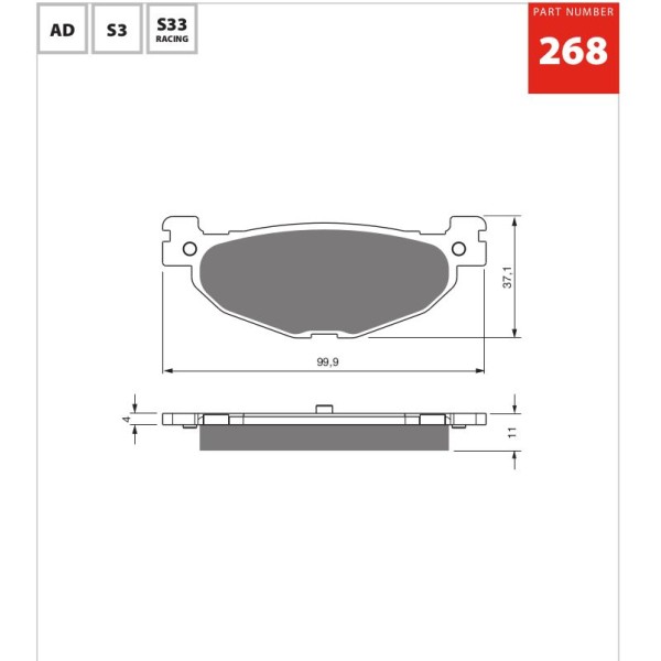 GOLDfren Motorcycle Brake Pad 700268