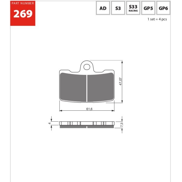 GOLDfren Motorcycle Brake Pad 700269