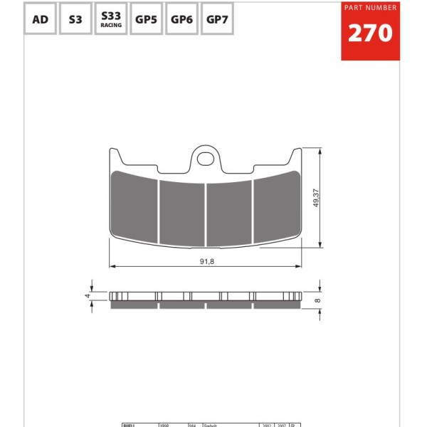 GOLDfren Motorcycle Brake Pad 700270