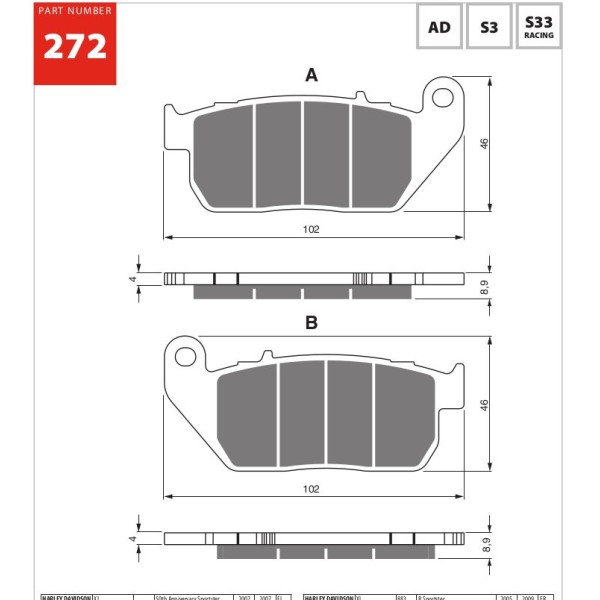 GOLDfren Motorcycle Brake Pad 700272
