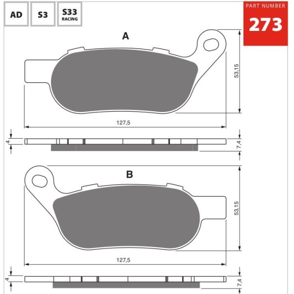 GOLDfren Motorcycle Brake Pad 700273