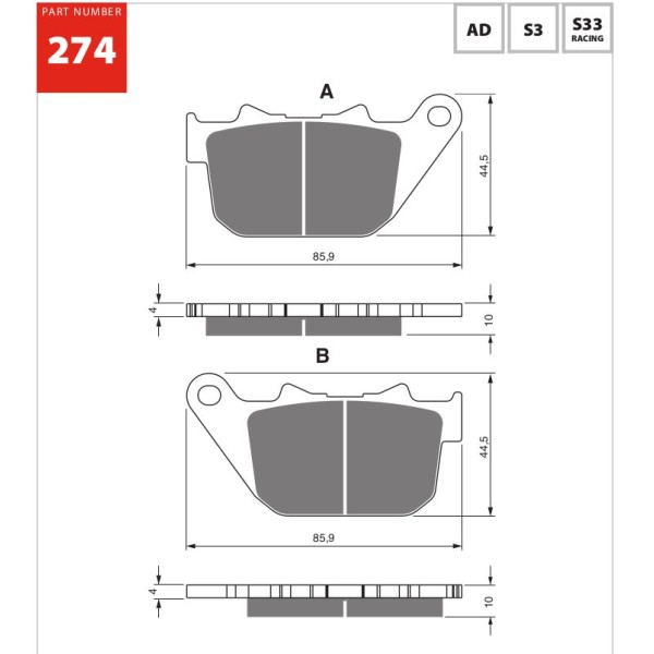 GOLDfren Motorcycle Brake Pad 700274