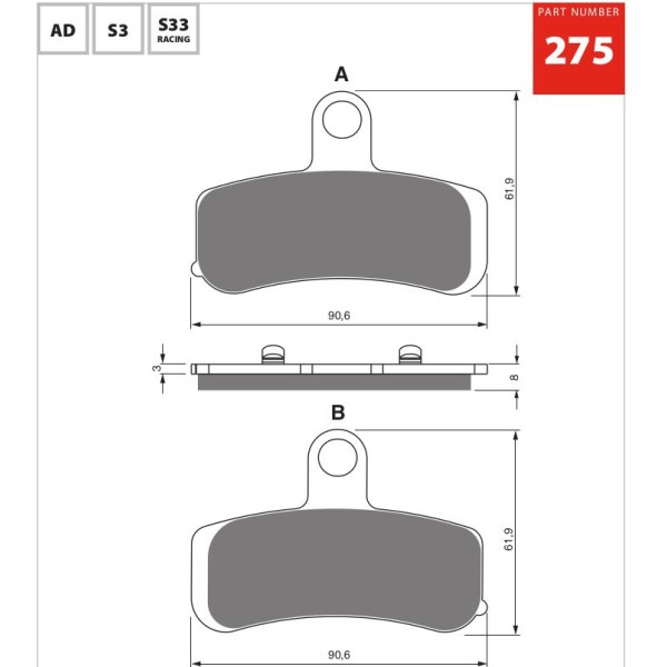 GOLDfren Motorcycle Brake Pad 700275