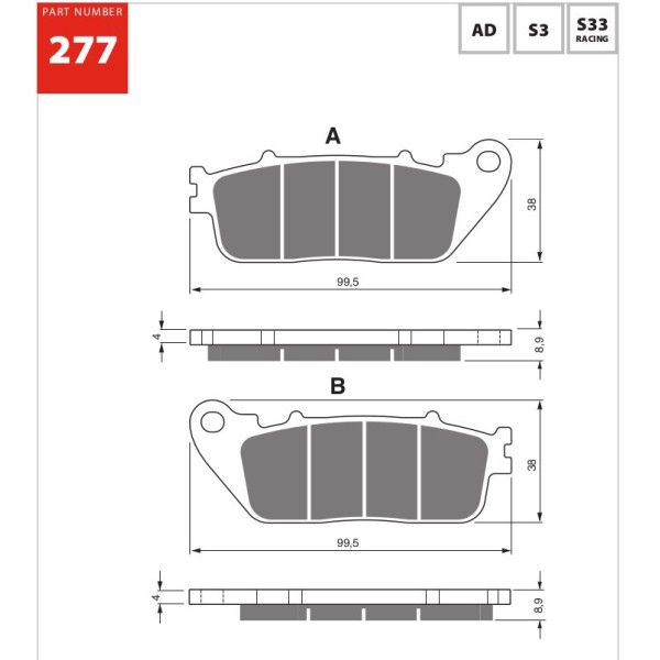 GOLDfren Motorcycle Brake Pad 700277