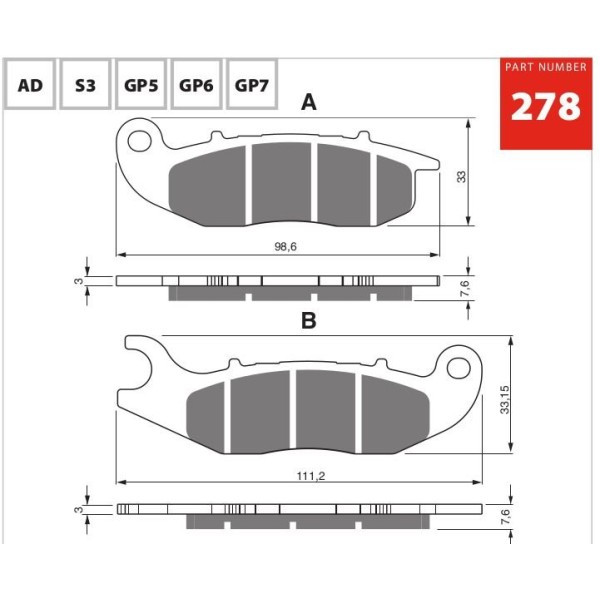 GOLDfren Motorcycle Brake Pad 700278