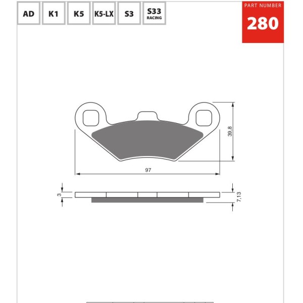 GOLDfren Motorcycle Brake Pad 700280