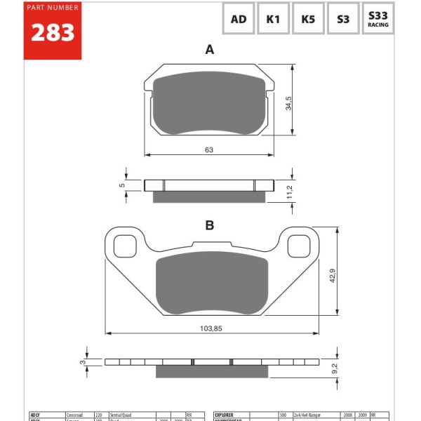 GOLDfren Motorcycle Brake Pad 700283