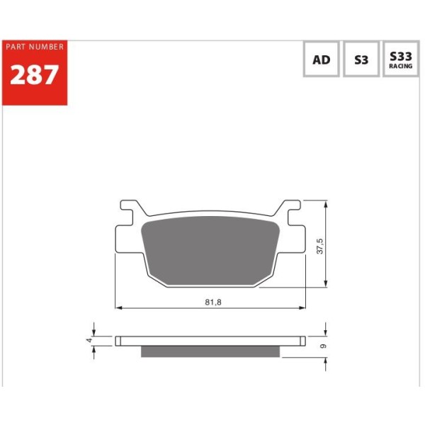 GOLDfren Motorcycle Brake Pad 700287