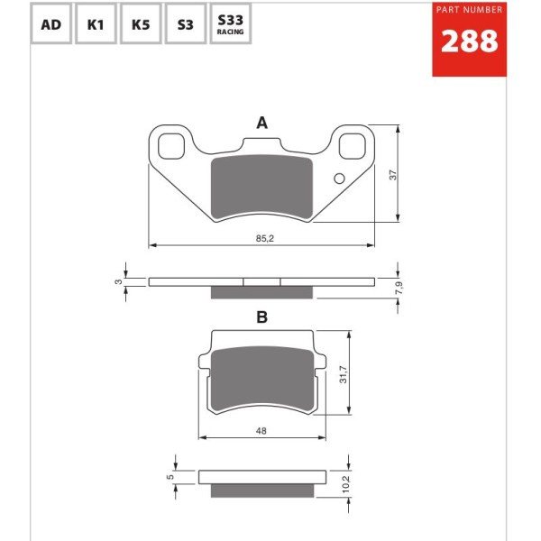 GOLDfren Motorcycle Brake Pad 700288