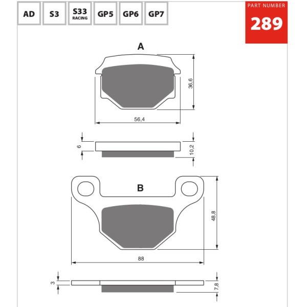GOLDfren Motorcycle Brake Pad 700289