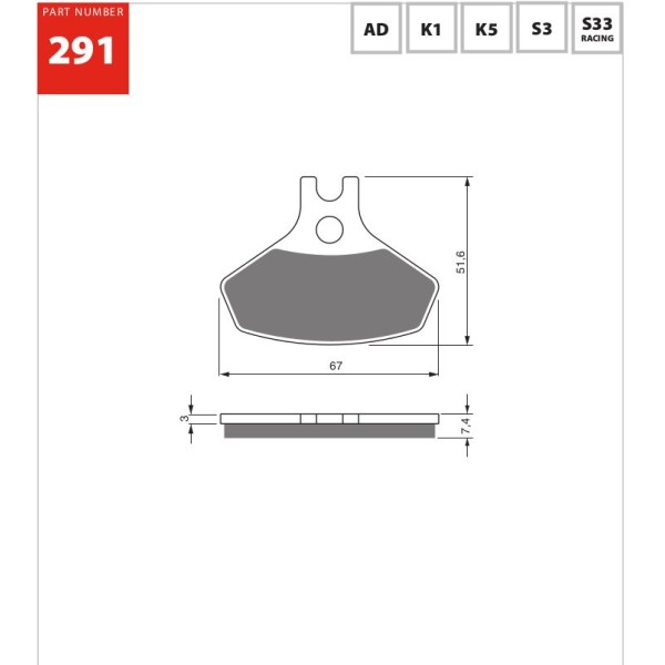 GOLDfren Motorcycle Brake Pad 700291