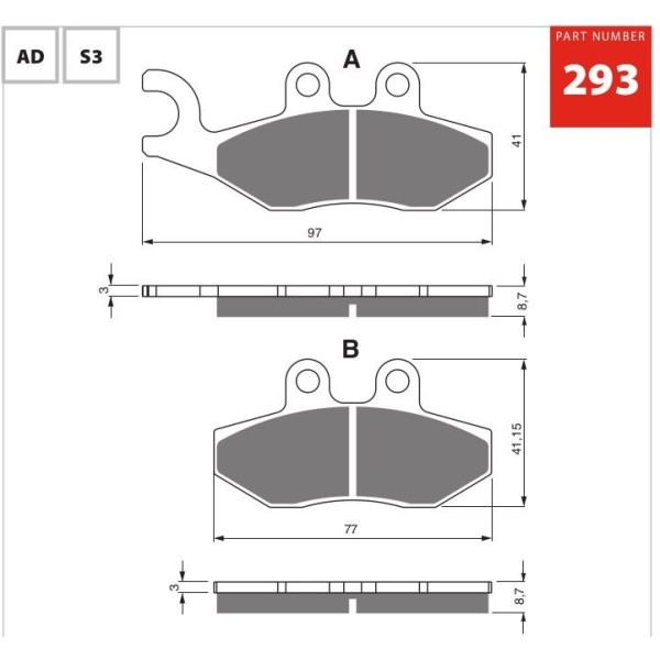 GOLDfren Motorcycle Brake Pad 700293