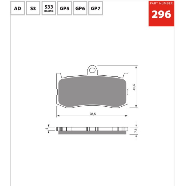 GOLDfren Motorcycle Brake Pad 700296