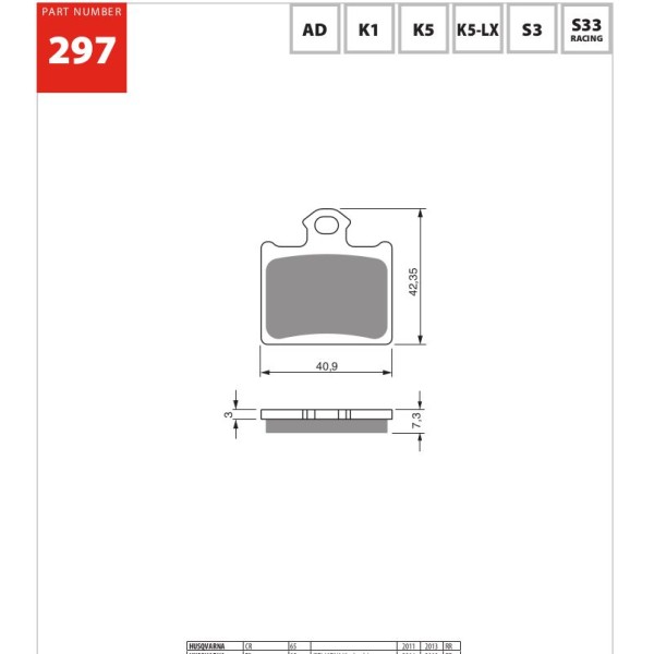 GOLDfren Motorcycle Brake Pad 700297
