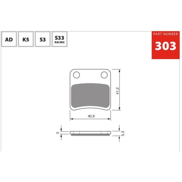 GOLDfren Motorcycle Brake Pad 700303