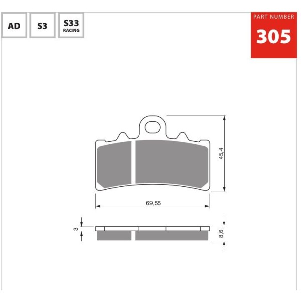 GOLDfren Motorcycle Brake Pad 700305