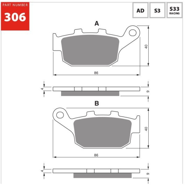 GOLDfren Motorcycle Brake Pad 700306