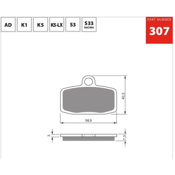 GOLDfren Motorcycle Brake Pad 700307