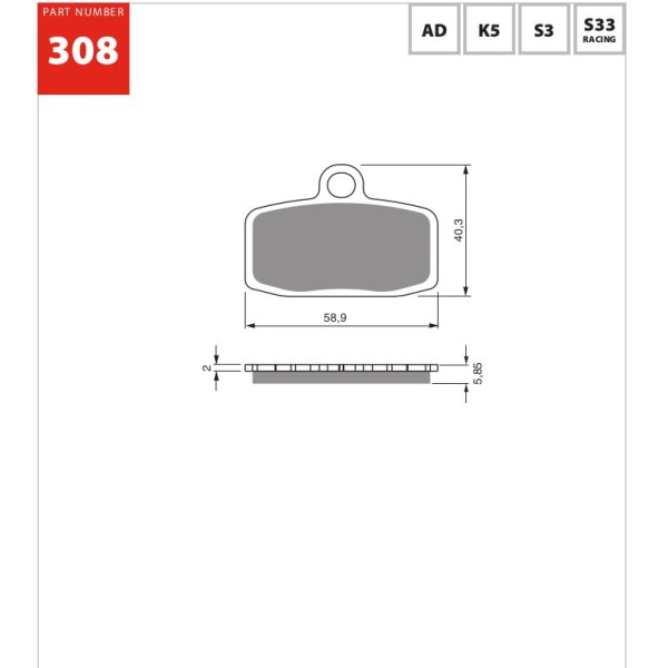 GOLDfren Motorcycle Brake Pad 700308