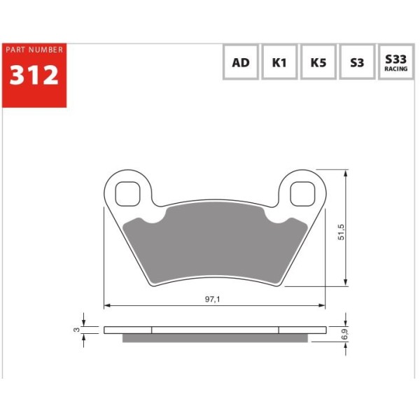 GOLDfren Motorcycle Brake Pad 700312