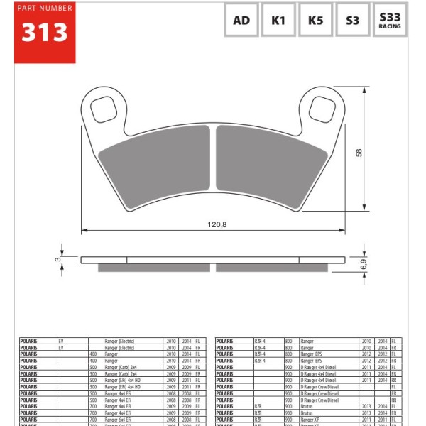 GOLDfren Motorcycle Brake Pad 700313